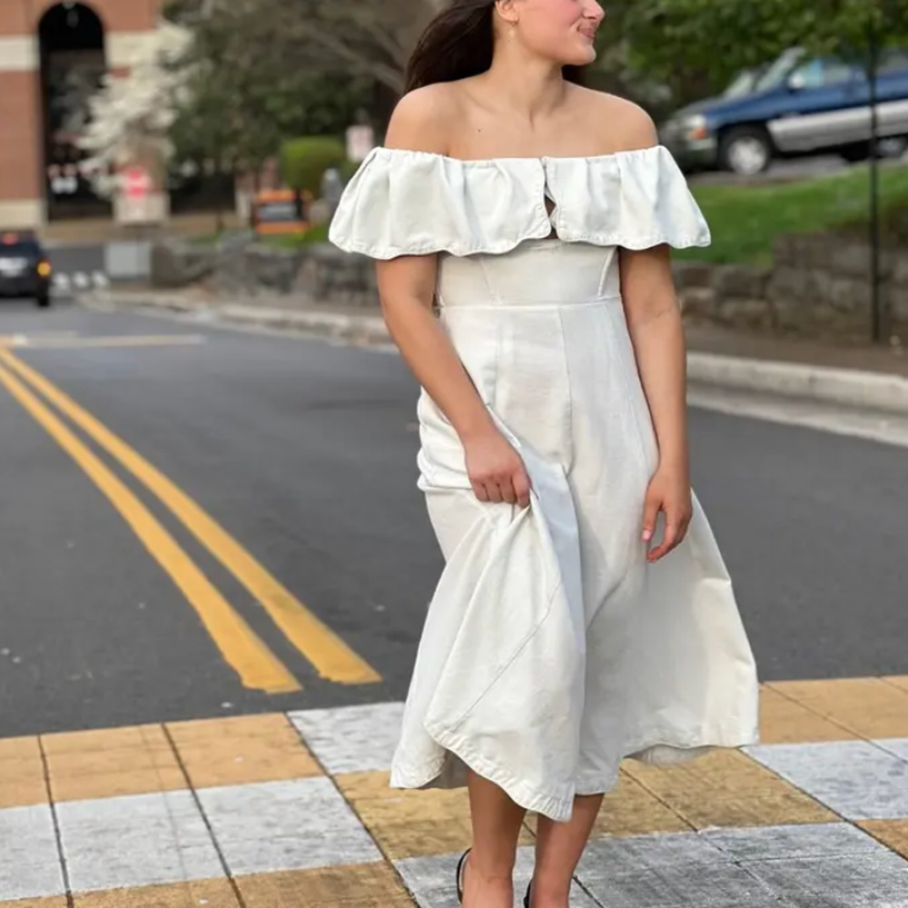 Sea New York White Strapless Midi Dress Size 10 Bridal Cotton Designer $445 - Picture 8 of 13